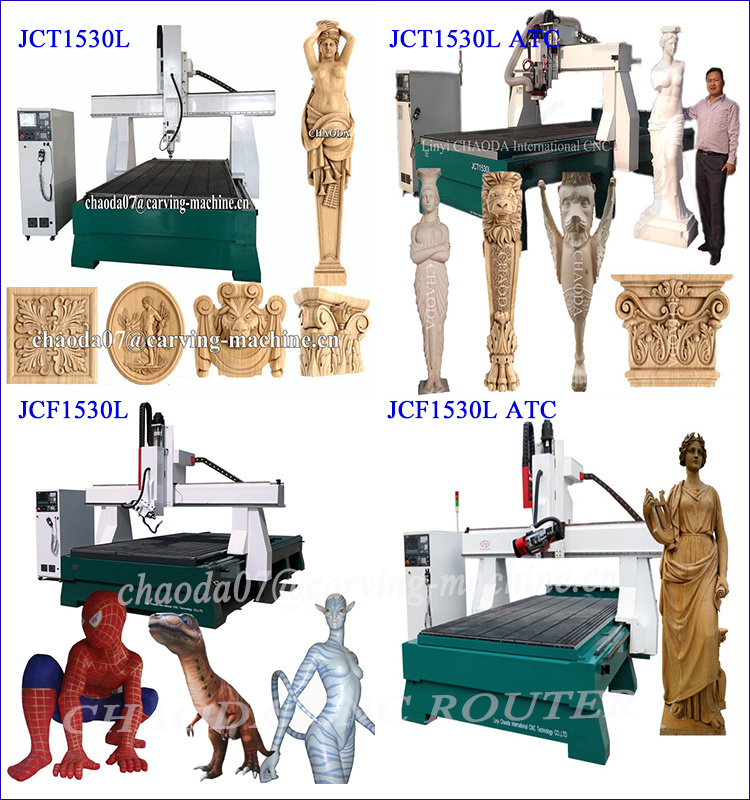 Wood Sculpture Statue 3D Carving Milling 5 Axis CNC Router