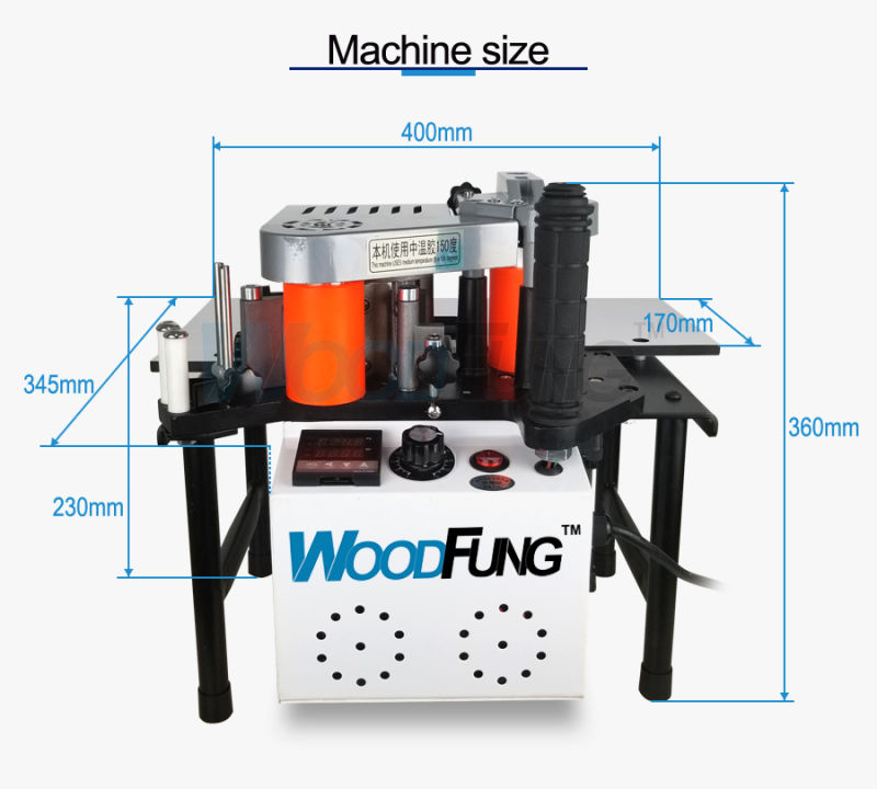 Wf102b Woodworking Machine Double Glue Sided Portable Edge Bander Banding Machine