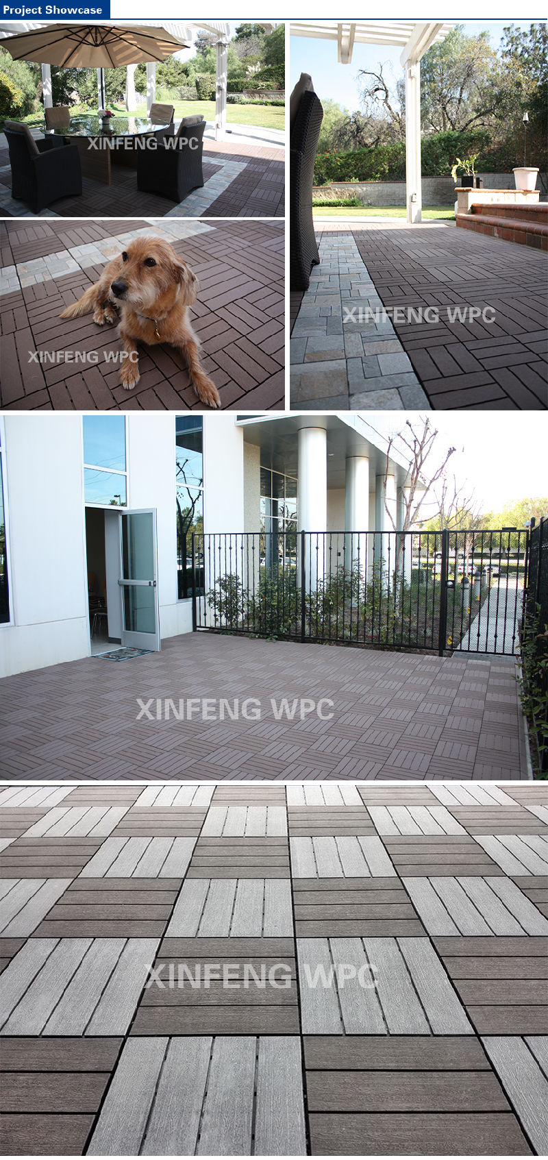 Wood Plastic Composite DIY Tile for Home Use