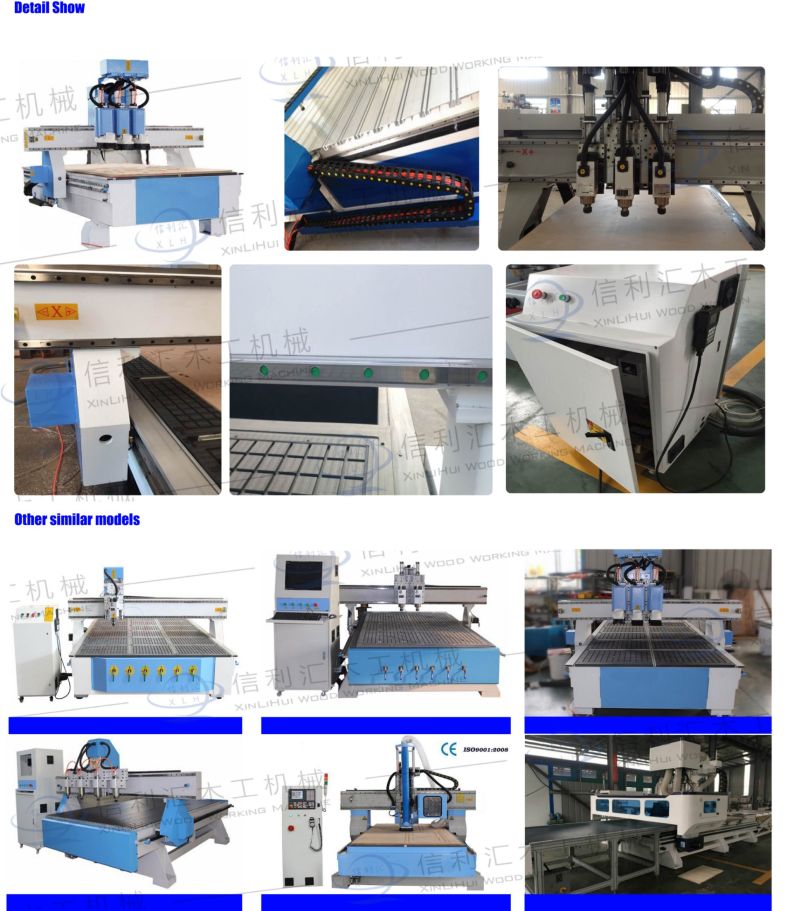 Wood Carving 3 Axis CNC Router Wood Door Pattern Design Machine CNC Router Machine Auto Loading Unloading Nesting Wood CNC Router with Double Spindle Motor