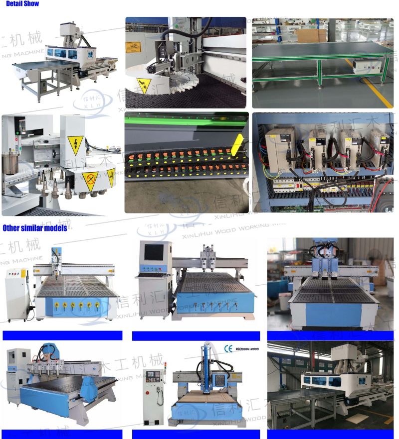 China CNC Cutter Milling Boring Cutting Drill Milling Machine Price with 3 Axis / Linear Atc CNC Router Engraving Machine with Auto Tool Changer Wood Machine