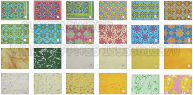 1.6mm-3mm Flower Paper Overlay Plywood/ Polyester Faced Plywood
