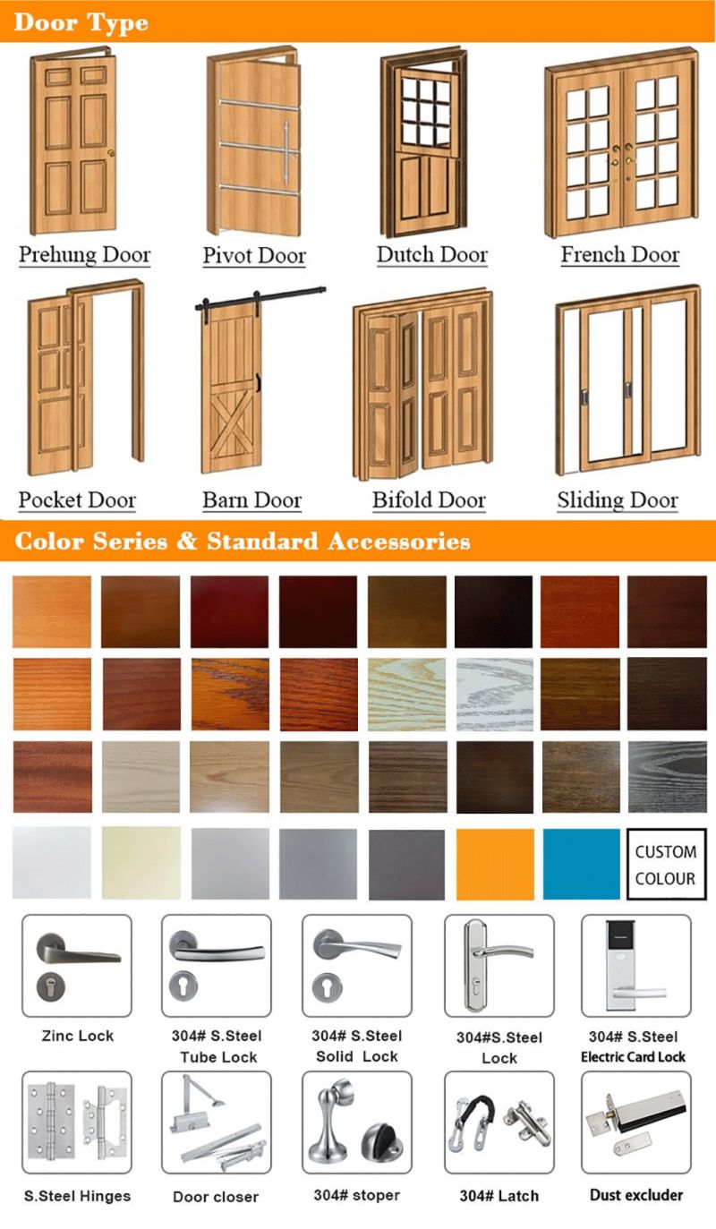 Latest Design Teak Solid Wooden Carving Interior Wood Door Roll up Door Latch