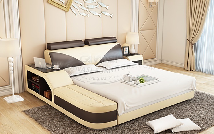 Chinese Furniture Best Sell Leather Bed on Sale