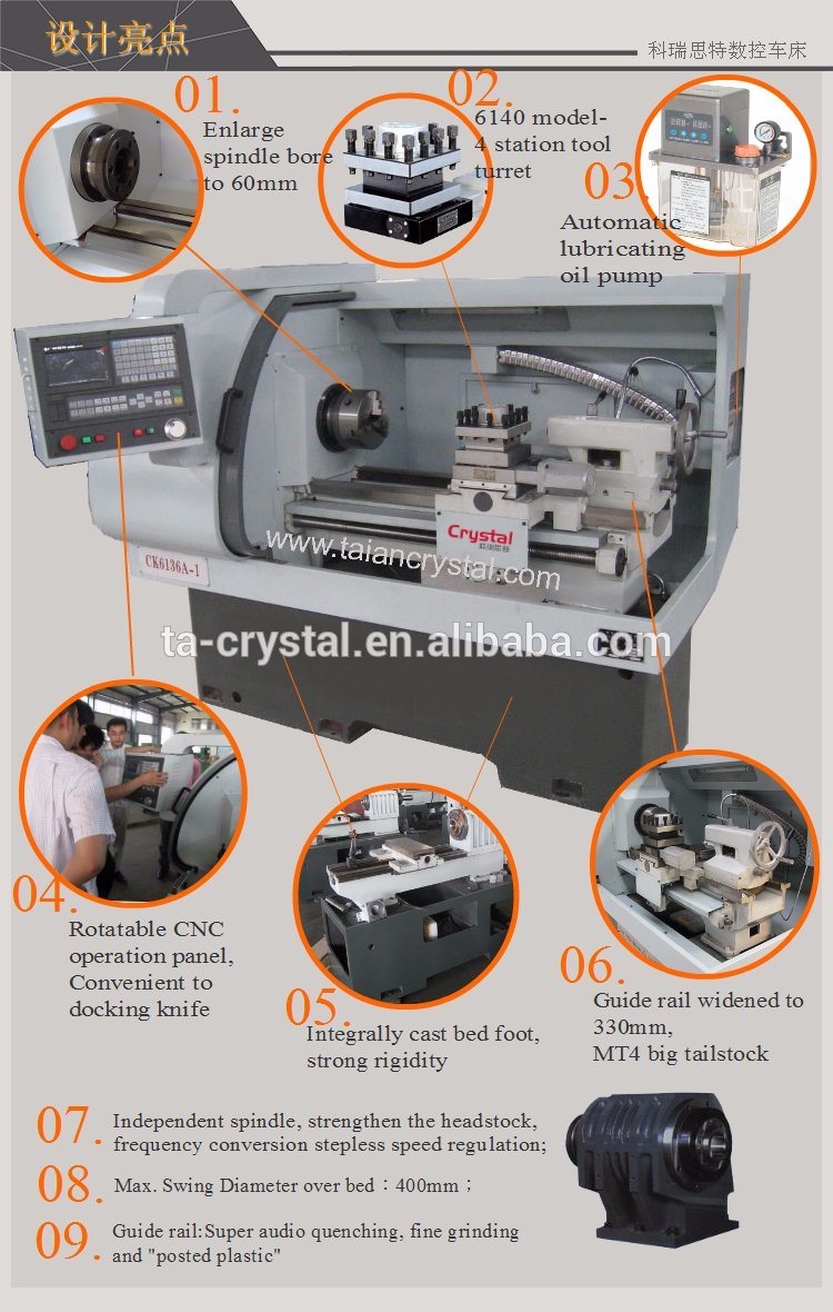 Small CNC Lathe CNC Lathe Machine Small Type Ck6136A