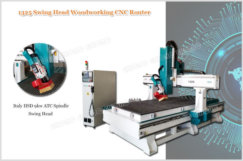1325 Swing Head Woodworking CNC Router for Wood, MDF, Plastic, Acrylic