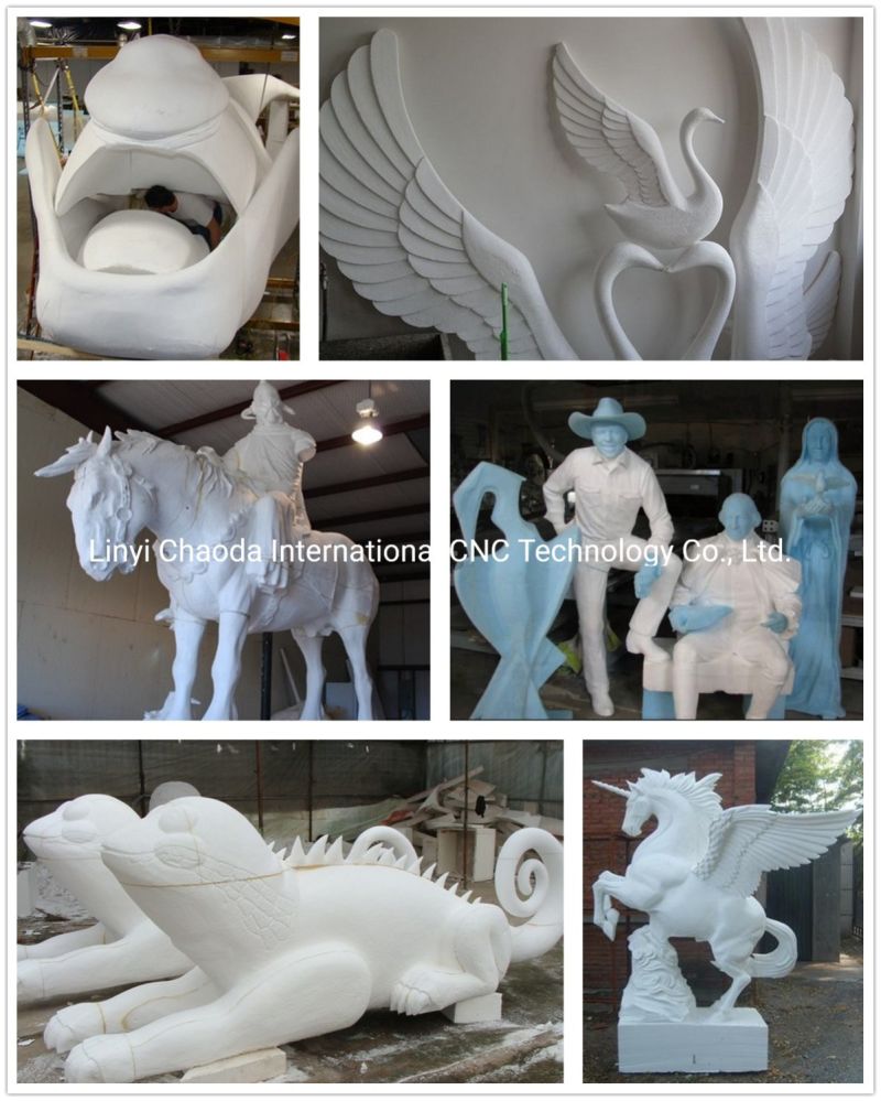 3D Foam Statue Wood Carving CNC Router Machine 4 Axis