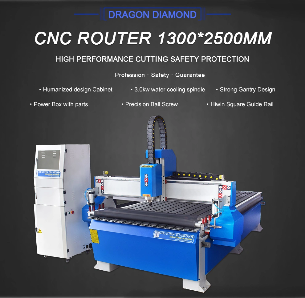 3D Embossing Woodworking CNC Engraving Cutting Carving Machine 3 Axis Wood Router 1325 CNC Router Machine
