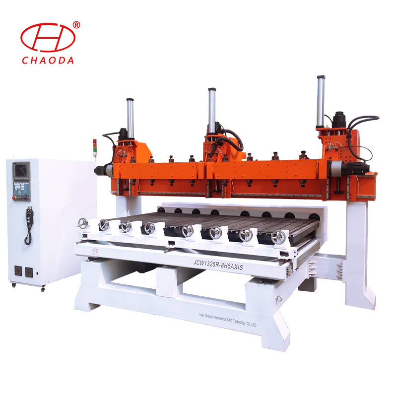 Simultaneous Multi Head 5 Axis CNC Wood Carving Machine CNC Router