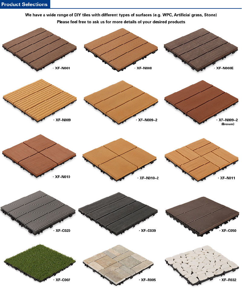 Wood Plastic Composite DIY Tile for Home Use