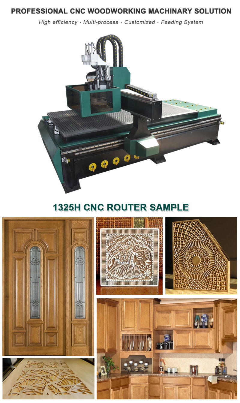 CNC Engraving Machines Tat Woodworking 4X8 FT 1325 3 Head Machinery
