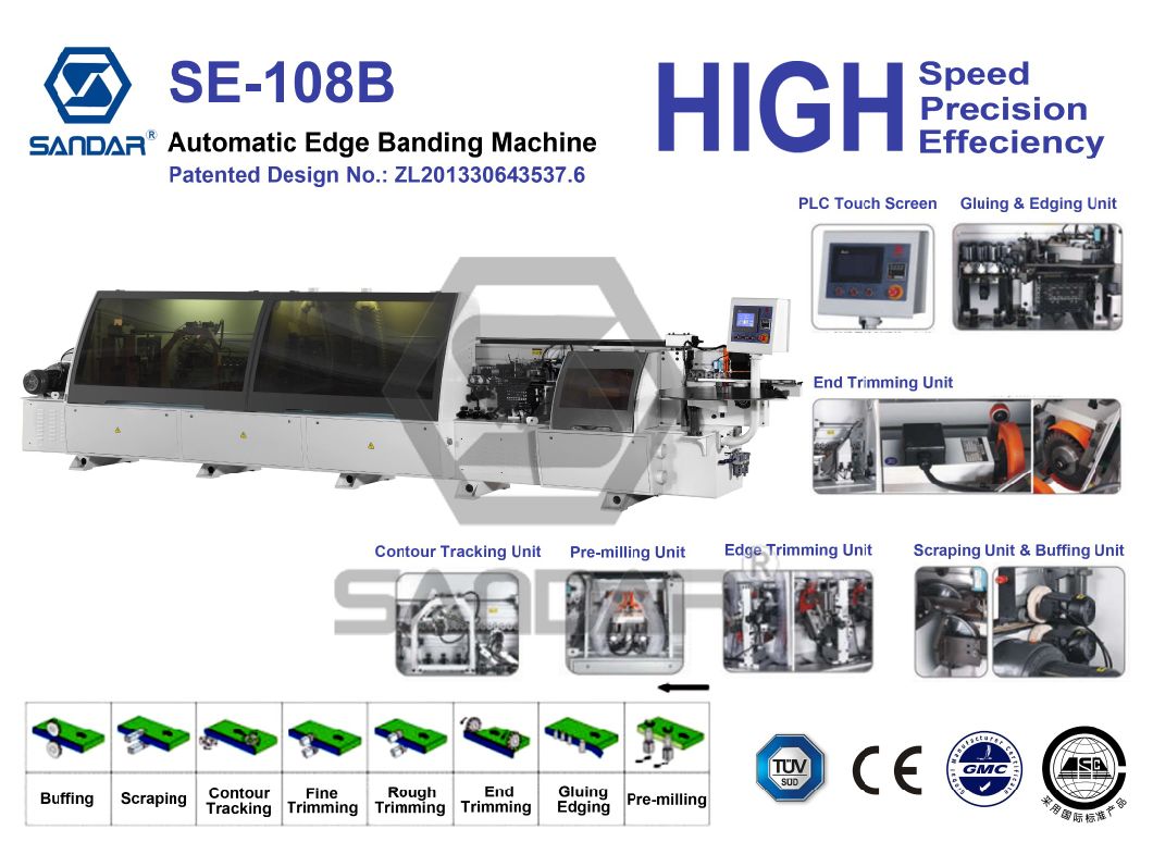 Automatic Woodworking Edge Banding Machine with Corner Rounding