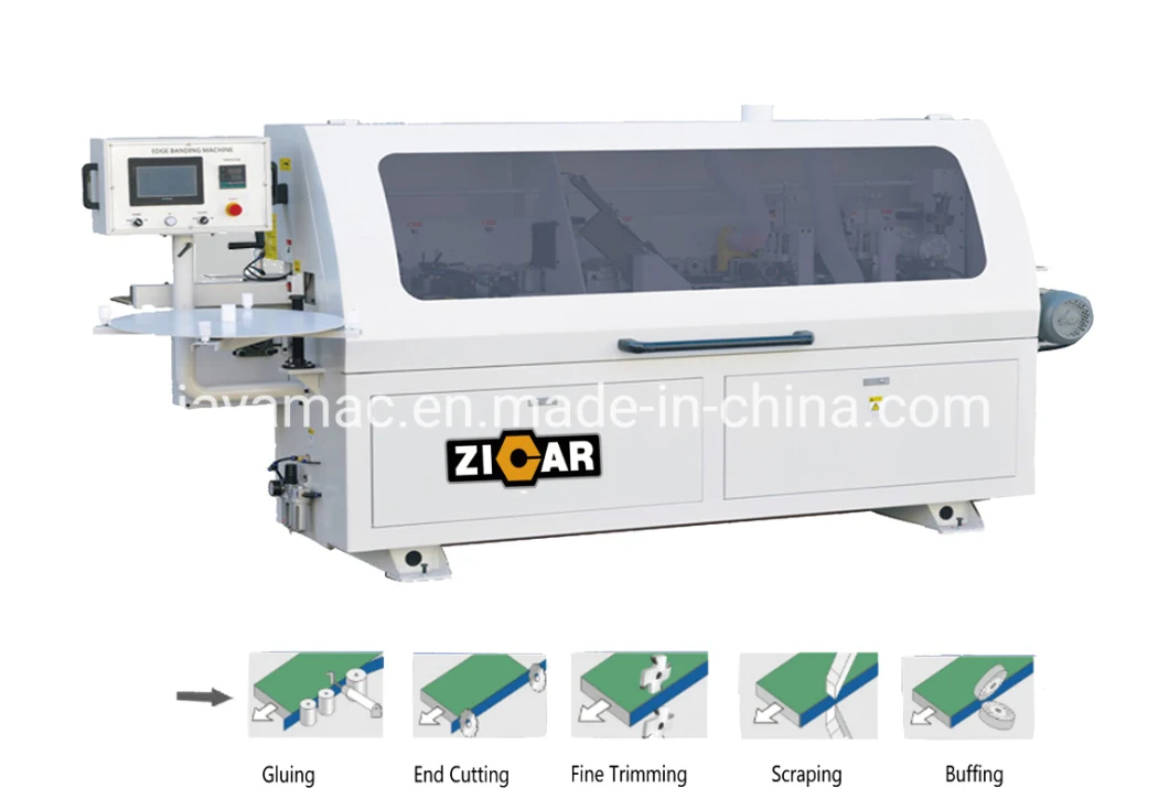 ZICAR Wood/Woodworking Automatic PVC Edge Banding Trimming Machine With Pre Milling Edge Bander MF50G