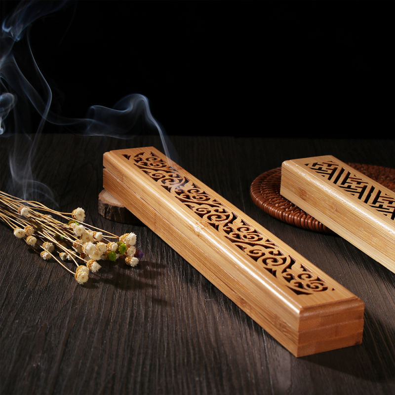 1PC Retro Natural Wooden Carving Flower Incense Censer Joss-Stick Inserted Holder Ash Catcher Aromatherapy Home Decor Crafts