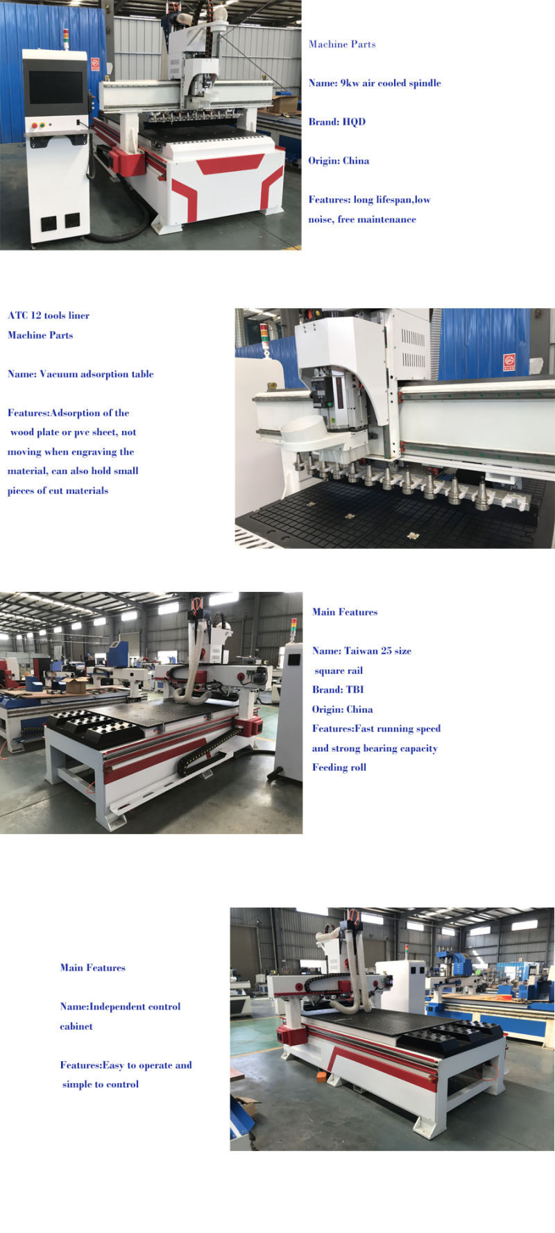 3 Axis Auto Liner Tool Changer CNC Router/Line Boring Head Door Making CNC Machine/Woodworking CNC Router Atc