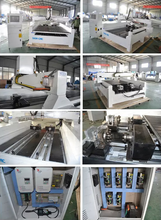 Double Rotary CNC Router for Cylinder and Plate Wood