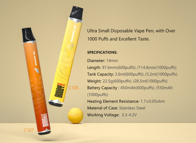 E Cigarette Bulkbuy Pure Taste Vape Pen Disposable Same Appreance with 1000 Puffs