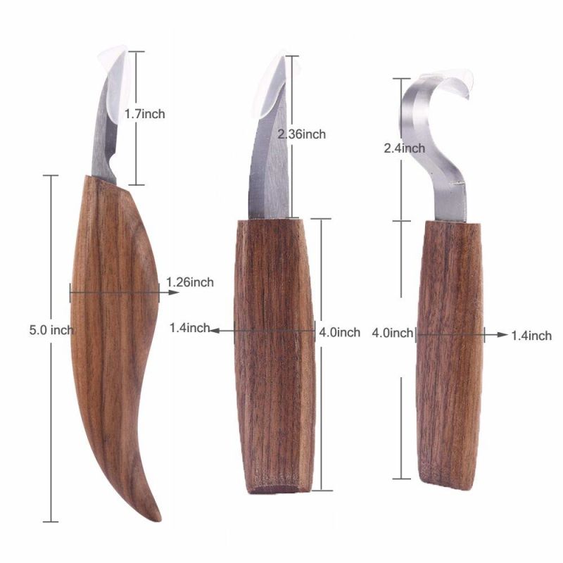 4 PCS Wood Hooks Knife Tool Cutter Hook Blade Knife