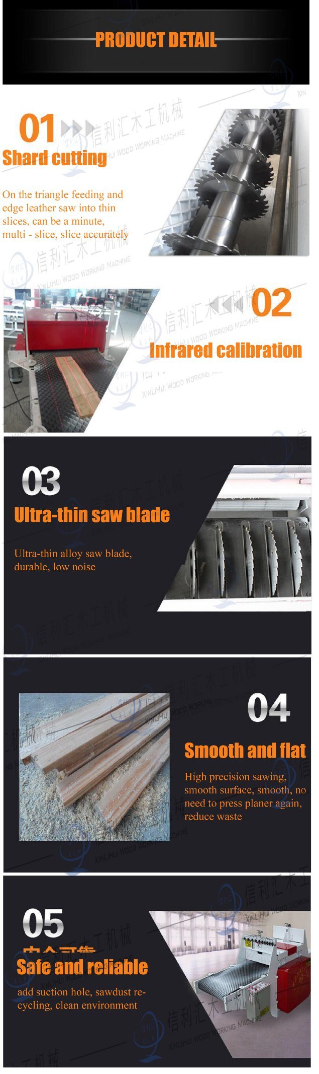 Easy Operate Mj Multiple Blade Rip Saw Buzzsaw for Planks Cutting Machine to Cut Solid Wood. Wood Machine