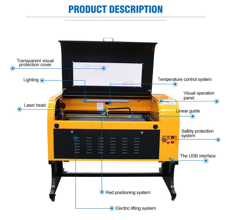 Laser Cutting Machine 6090 CO2 Laser Cutter 60W 80W Laser Engraving Machine for Wood Acrylic
