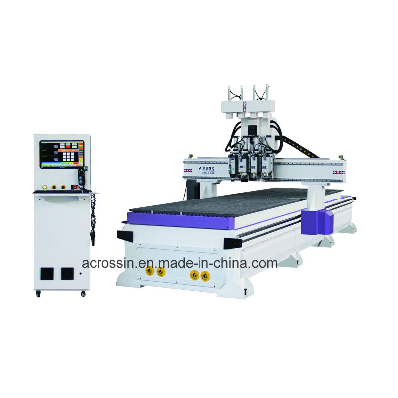 Double Heads Vacuum Table 6kw Spindle Wood CNC Router 1325