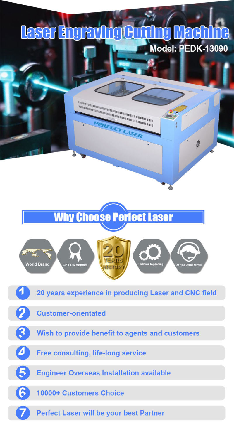 Bed Type Laser Engraving and Cutting Machine on Wood Glass