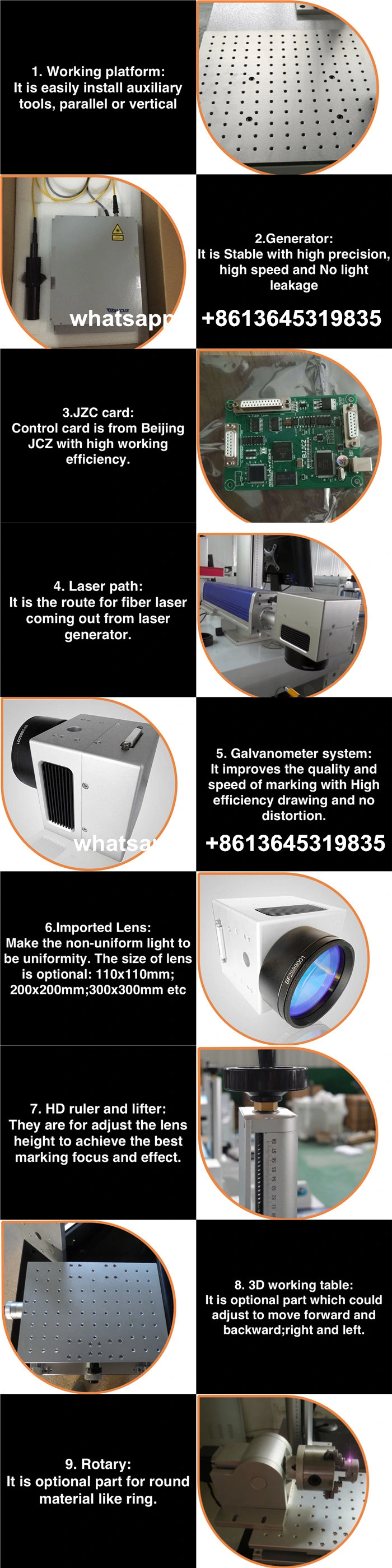 Portable CNC Laser Engrvaing Machine 100 Watt Fiber Laser, 50 Watt Fiber Laser for Marking