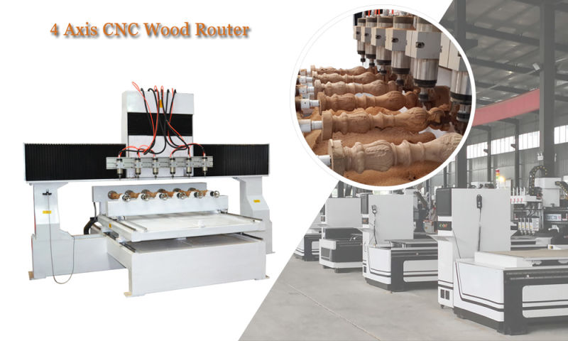 4 Axis CNC Wood Router for 3D Engraving