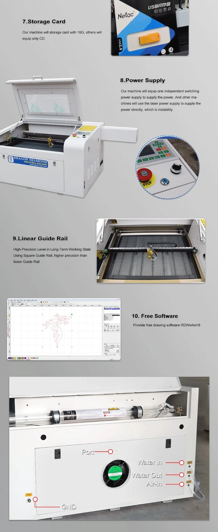 CNC Laser Cutter / Engraver/ Engraving/Cutting Machine for Plywood MDF Acrylic