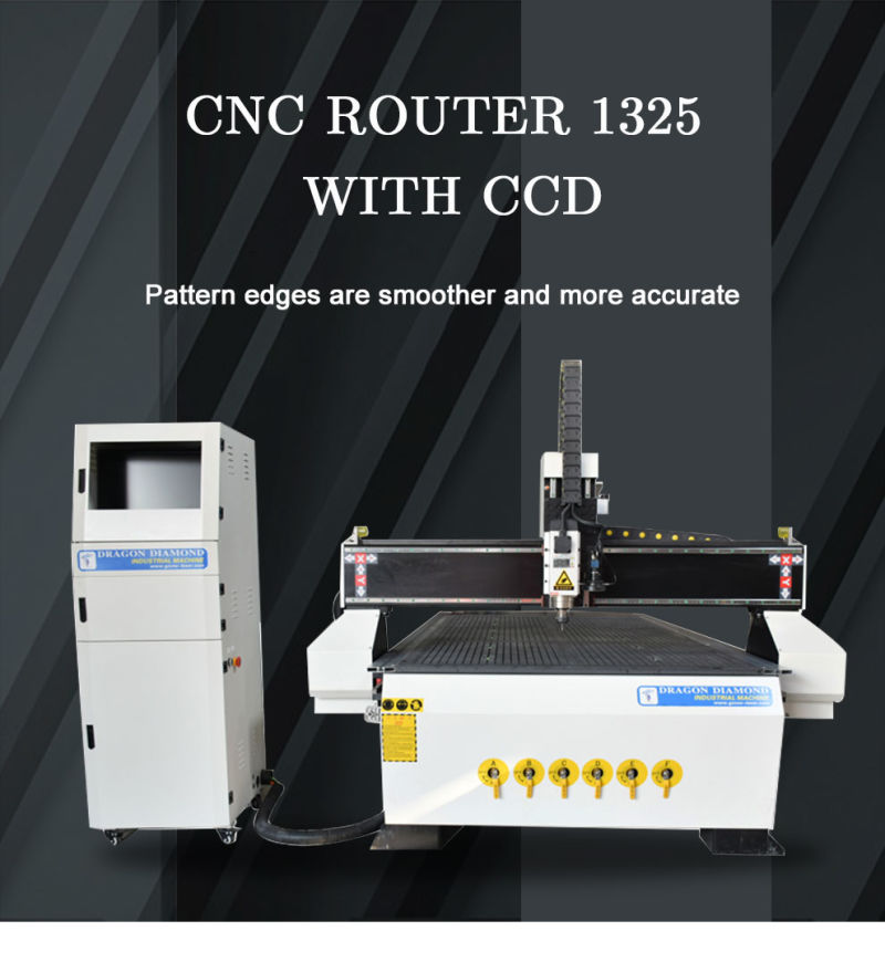 1325 CNC Machine Advertising/Woodworking CNC Router with CCD for Acrylic Plastic Aluminium