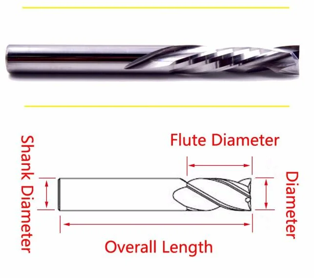 2021 HSS Drill Bits Factory Customized CNC Compression Cutter Two Flute Wood End Mill Drill Bit