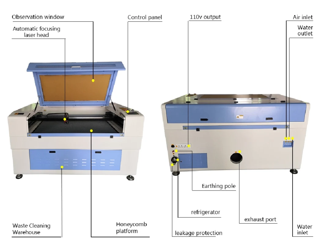 1490 CO2 Laser Cutting Machine 130W Acrylic Laser Cutting Machine