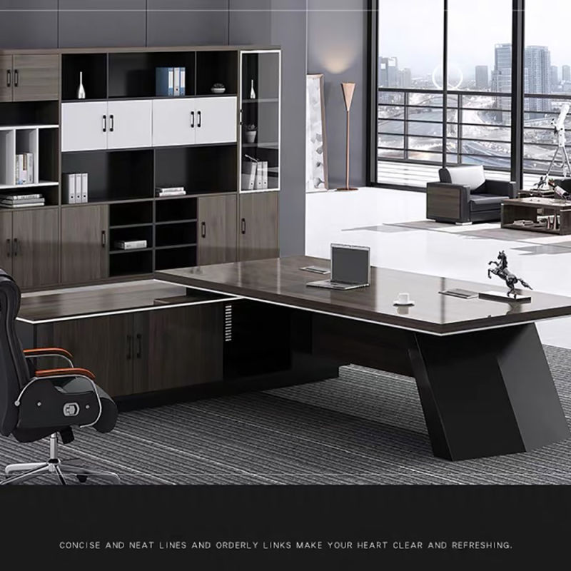 Simple Luxury Wooden Standing Computer Desk Office Executive Desk