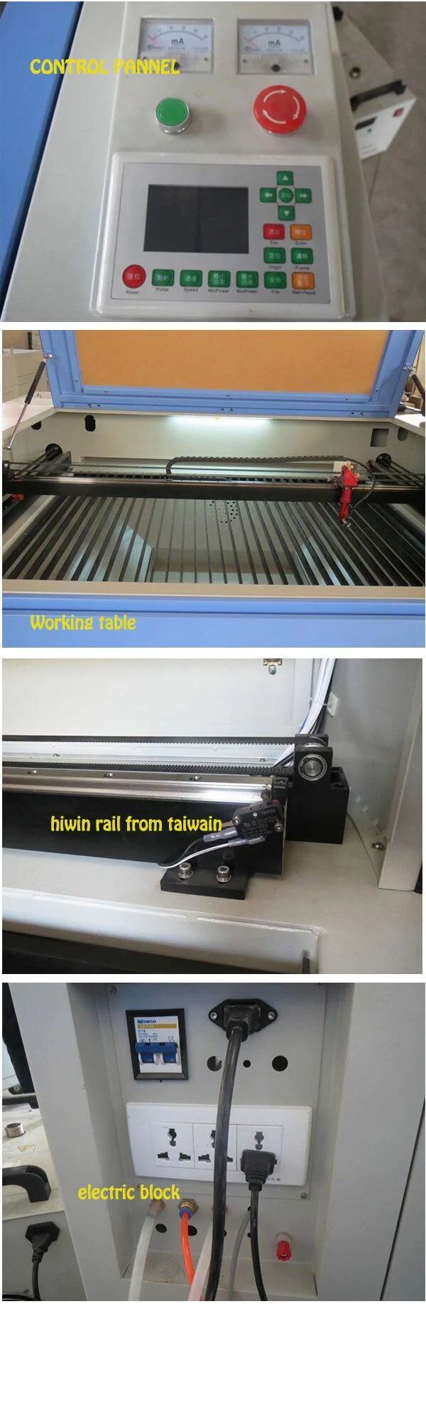 600X900mm Plywood Acrylic Fabric CO2 Laser Cutter with 80W/100W