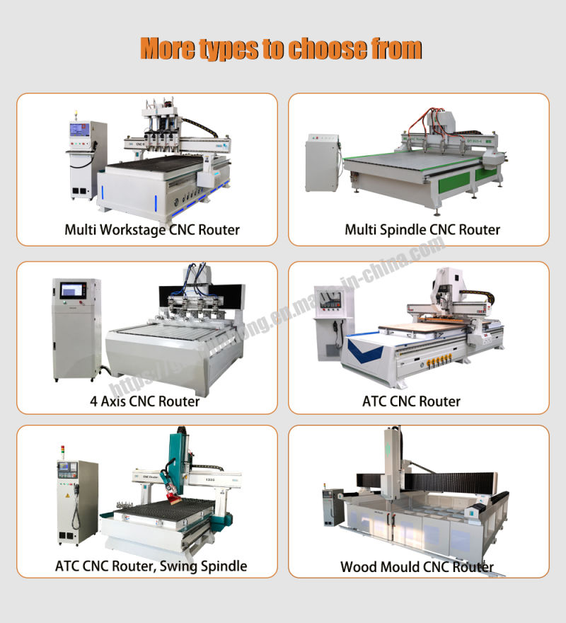 2010-6, Multi-Spindle, 4 Axis Wood CNC Router, 3D Engraving Machine