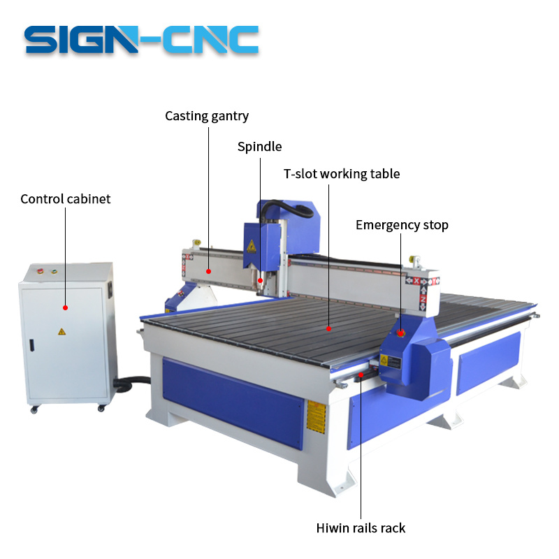 1325 3D CNC Router Machine with Hiwin Square Rails 3D CNC Carving Machine