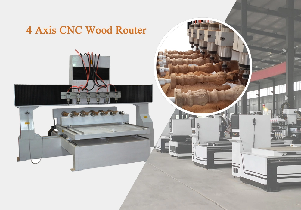 3D, Multi Spindle 4 Axis Wood CNC Router, CNC Engraving Machine, Carving Machine