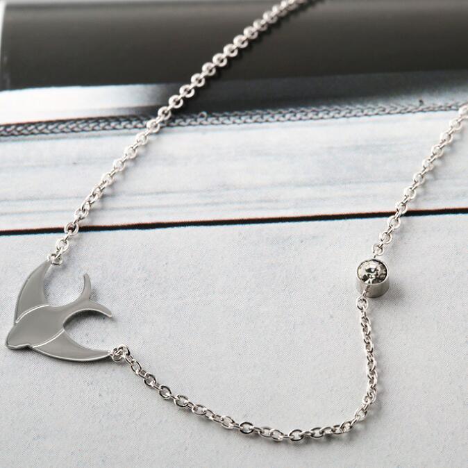 Fashion Jewelry Stainless Steel Bird Shaped Women Necklace