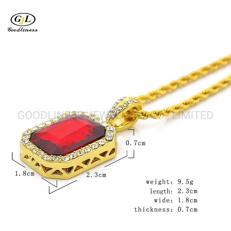 American Hip Hop Mini Diamond Pendant Men's Gemstone Necklace Pendant