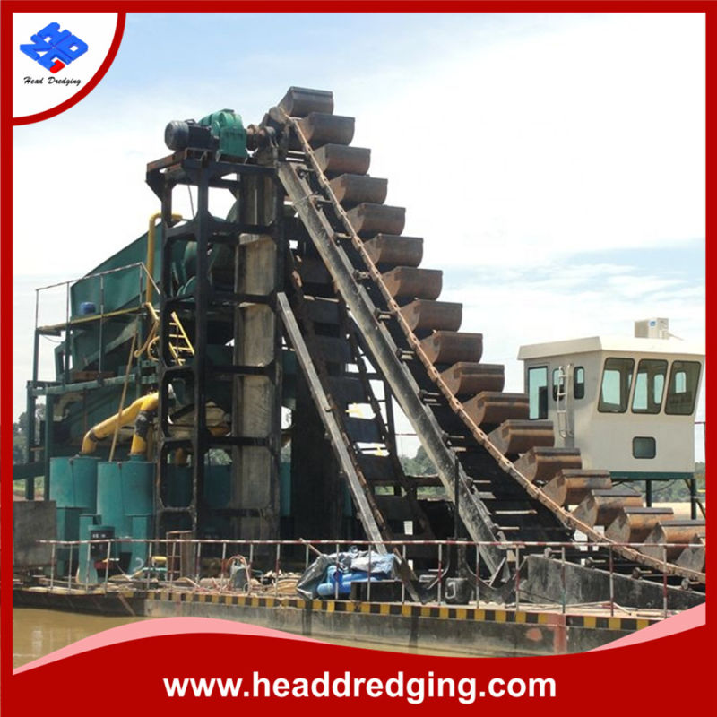 Gold Processing Equipment Chain Bucket Dredger High Capacity Sand Gold Chain Bucket Dredger for Sale