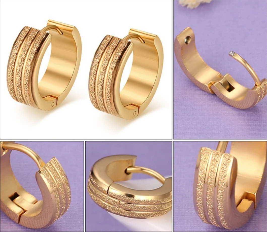 Fashion Jewelry Earrings Wholesale Stainless Steel Plating Gold Earrings Temperament Earrings Er9220