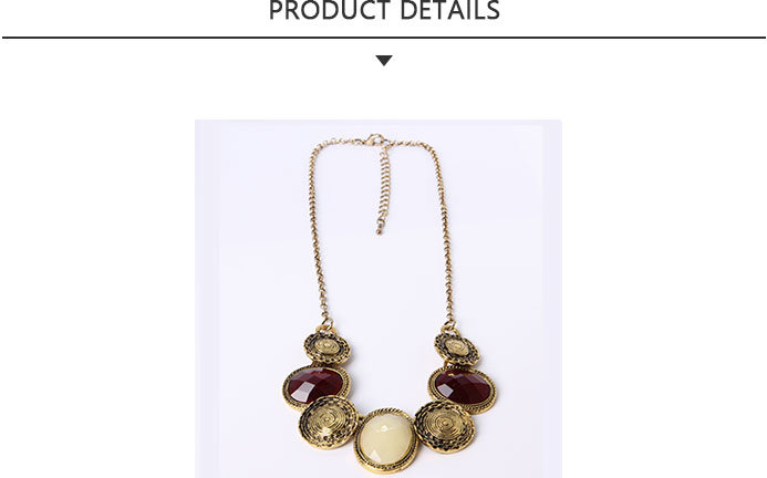 Vintage Fashion Jewelry Gold Pendant Necklace with Ruby