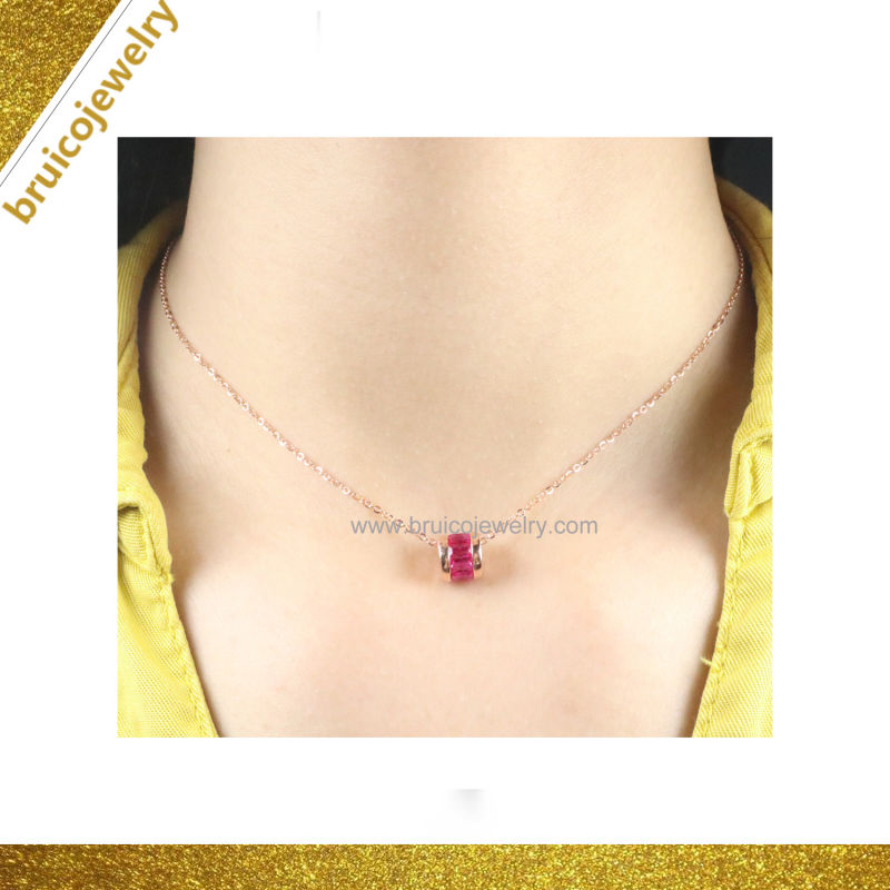 Pendant Imitation Necklace Jewelry 925 Silver Pink Gold Plating Necklace