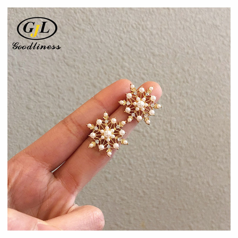 New Design Pearl Earring Star Earrings Stud Gold Plated Jewllery