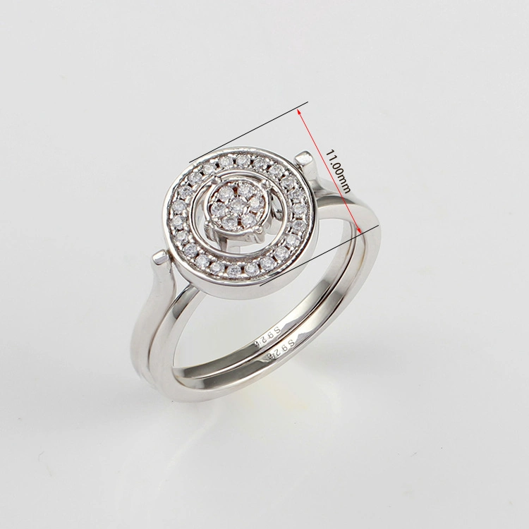 Fashion Jewelry 925 Sterling Silver Diamond Jewellery Set Ring