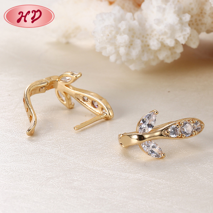New Popular Design Jewelry Gold Plating CZ Hoop Huggie Earrings