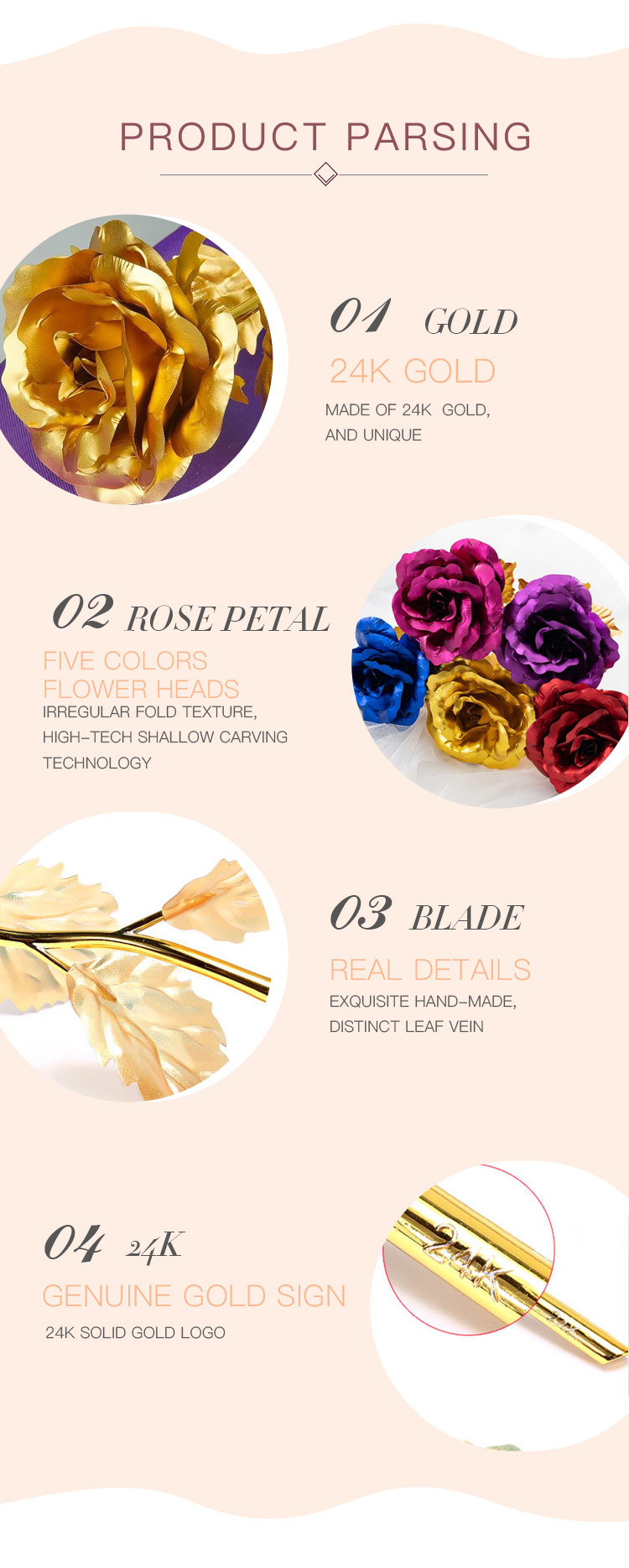Gold Plated Artificial Rose 24K Golden Foil Rose, 24K Golden Foil Rose, Forever Gifts for Her Valentine's Day Anniversary Wedding Mothers Day Birthday Gift