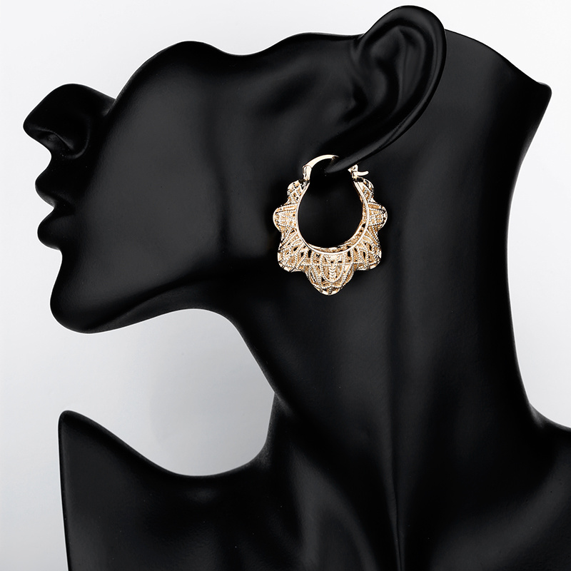 Women Jewelry Earrings Hoop Gold Plated Copper Jewelry Big Earring