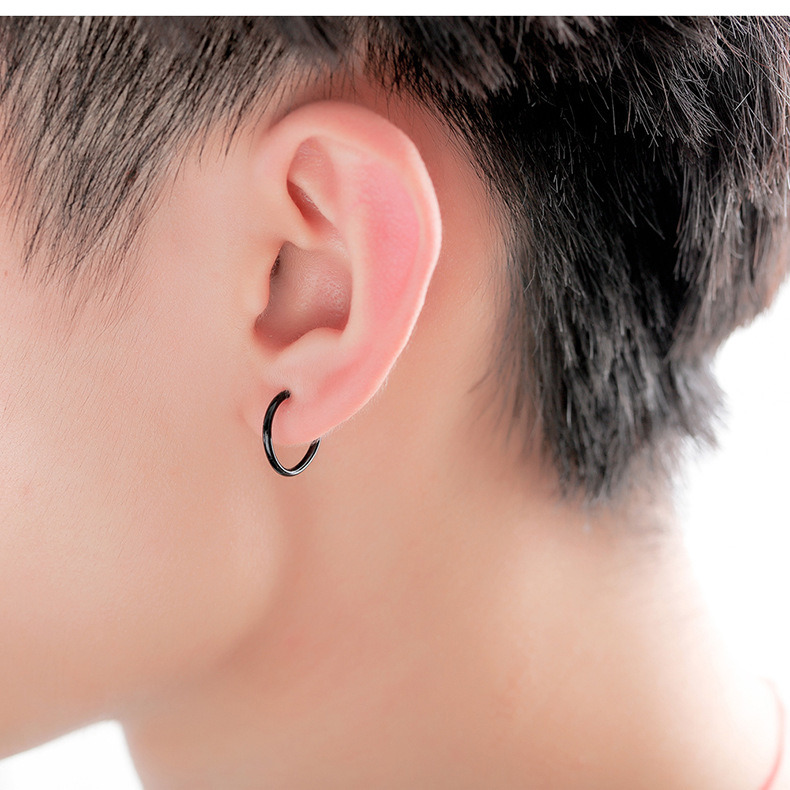 Men and Women Ear Clips Titanium Steel Men's Personality Earrings