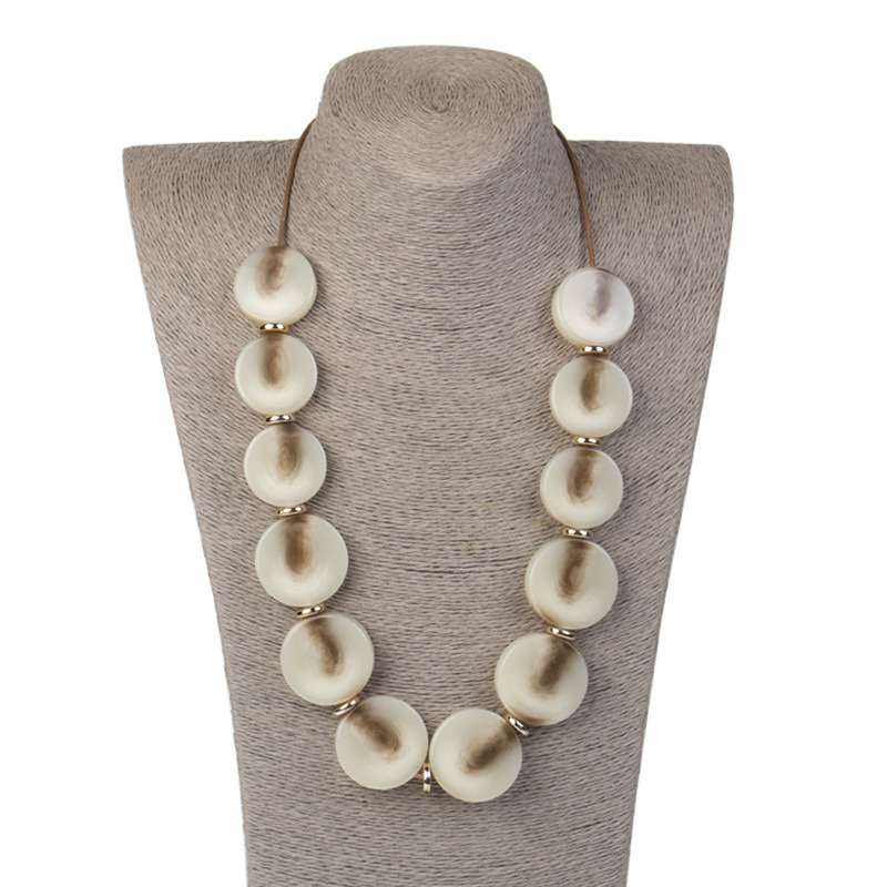New Round Bead Acrylic Resin Jewelry Necklace Ladies